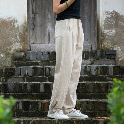 Fleece-Lined Solid Color Casual Lantern Pants