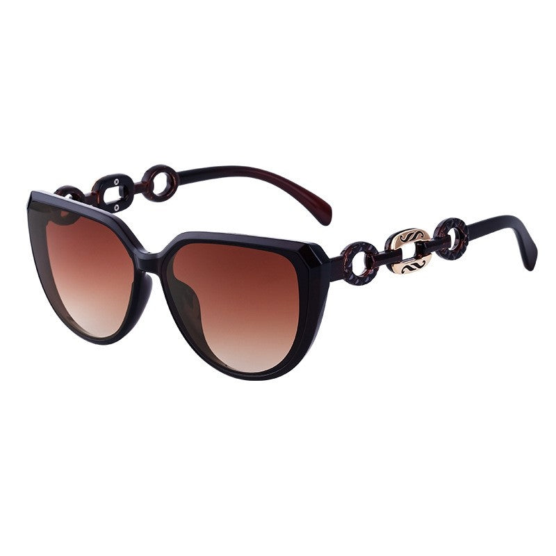 Ladies Trendy Fashion Chain Cat Eye Sunglasses