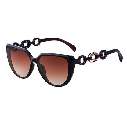 Ladies Trendy Fashion Chain Cat Eye Sunglasses