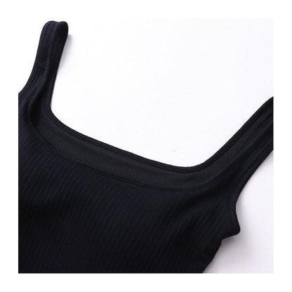 Padded V-Neck Wide Strap Tank Top