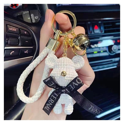 Knitted Bear Keychain Bag Charm - Adorable and Stylish