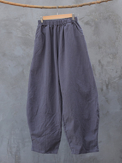 Simple High Waisted Solid Color Wide Leg Pants