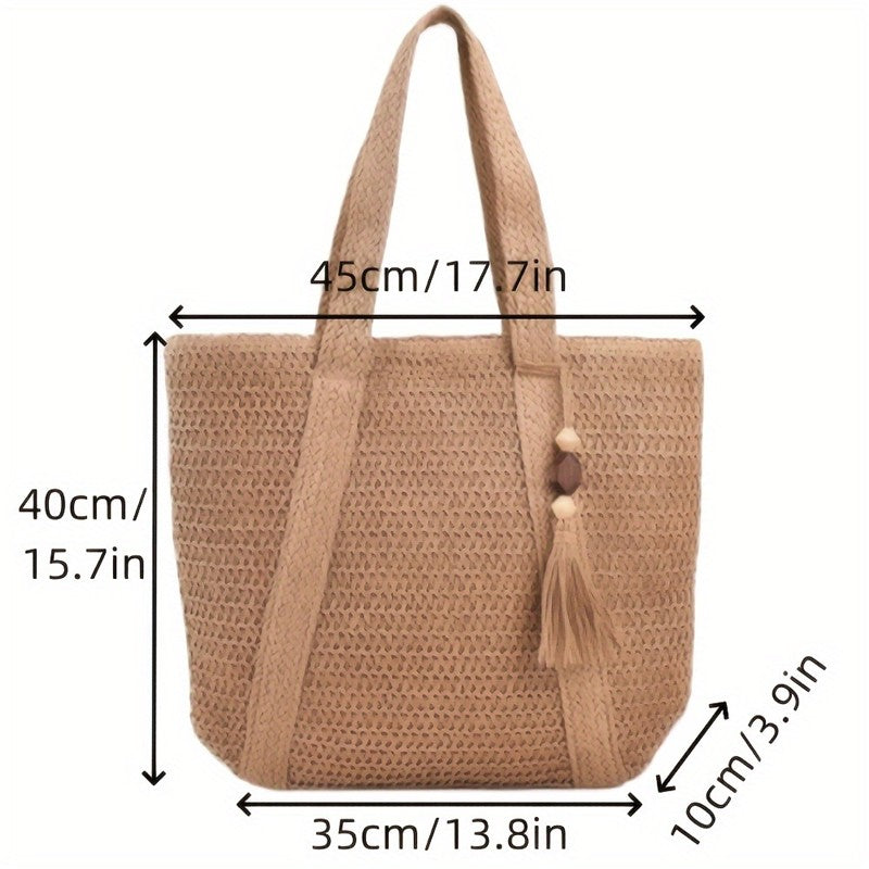 Chic Straw Woven Tote Bag: Stylish and Versatile