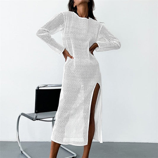 Hollow Out Split Elegant Fashion Dress