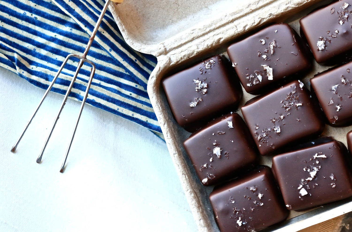9 Piece Dark Chocolate Covered Salted Caramels