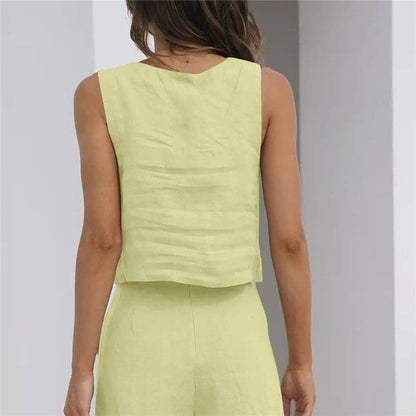 Sleek Casual Shorts and Sleeveless Top Co-ord Set
