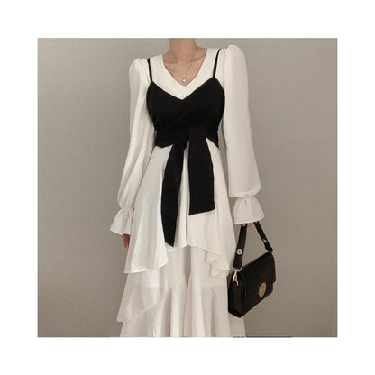 Strapless Dress Set with Waist Detail