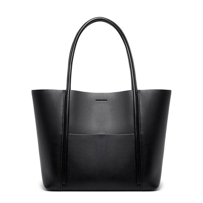 High Capacity Minimalist Genuine Leather Shoulder Bag