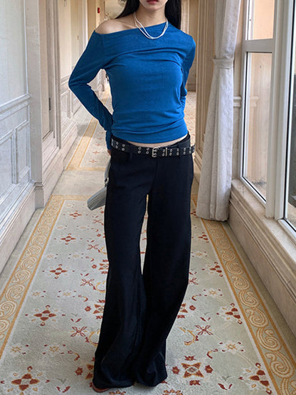 Loose Wide Leg Solid Color Split-Joint Pants Suit Pants Trousers