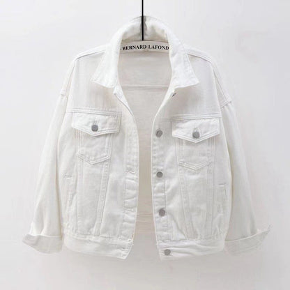 Oversized Vintage White Denim Jacket
