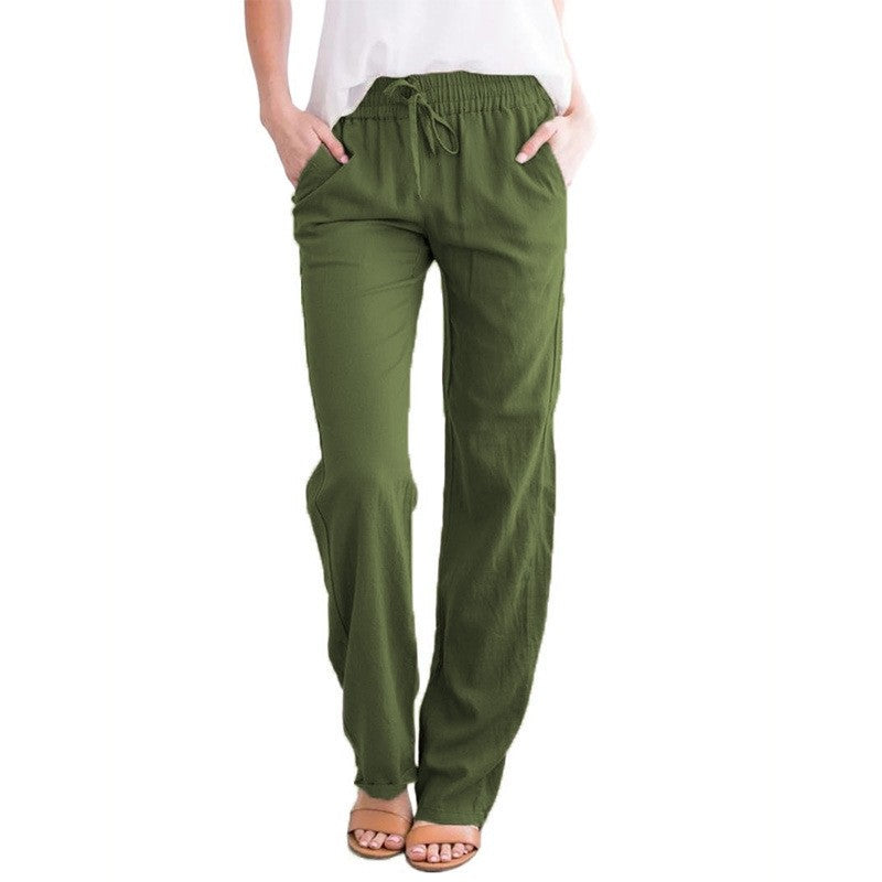 Relaxed Wide-Leg Pants with Adjustable Drawstring - Casual and Comfortable