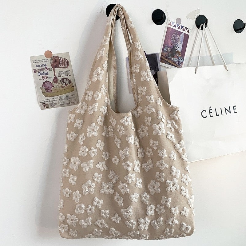 Minimalist Fairy Floral Lace Single Shoulder Canvas Bag