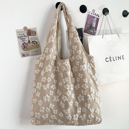 Minimalist Fairy Floral Lace Single Shoulder Canvas Bag