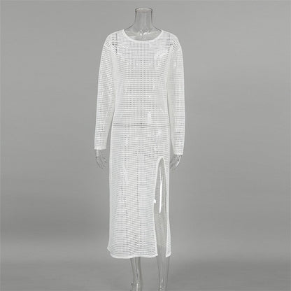 Hollow Out Split Elegant Fashion Dress