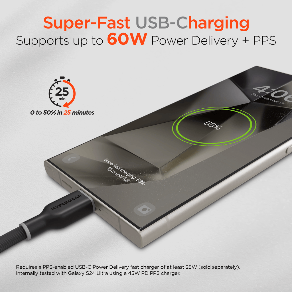 HyperGear Flexi PRO USB-C to USB-C Cable 4ft