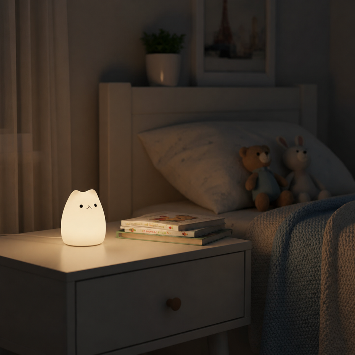 Color Changing Cat Lamp Night Light – Soft Mushy Silicone Mood Light