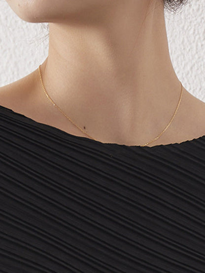 Simple Three-Quarter Sleeves Loose Pleated Solid Color Round-Neck T-Shirts Tops