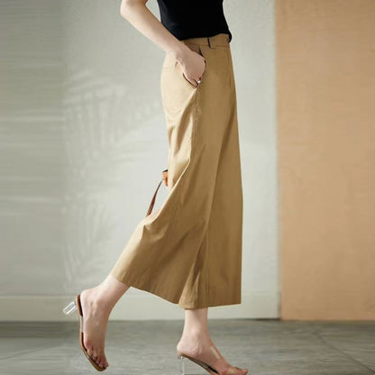 High-Rise Relaxed Fit Cropped Straight-Leg Pants