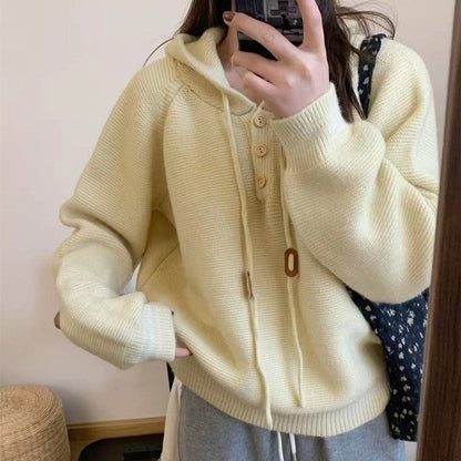 Long Sleeve Hooded Casual Loose Pullover Thick Sweater