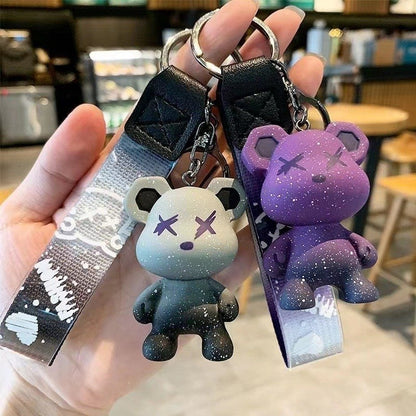 Starry Sky Bear Keychain Pendant