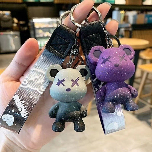 Starry Sky Bear Keychain Pendant