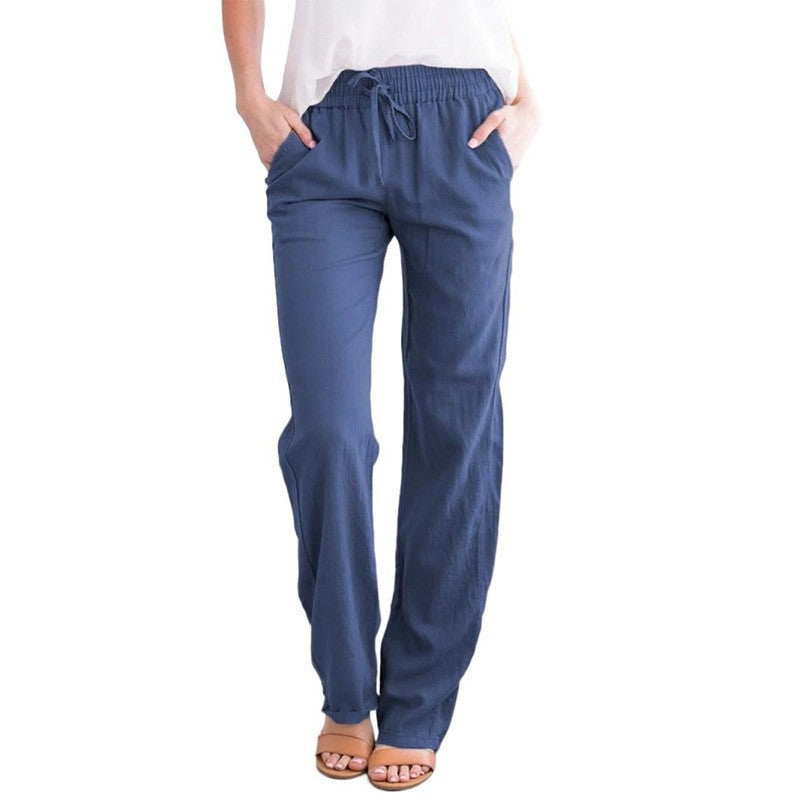 Relaxed Wide-Leg Pants with Adjustable Drawstring - Casual and Comfortable