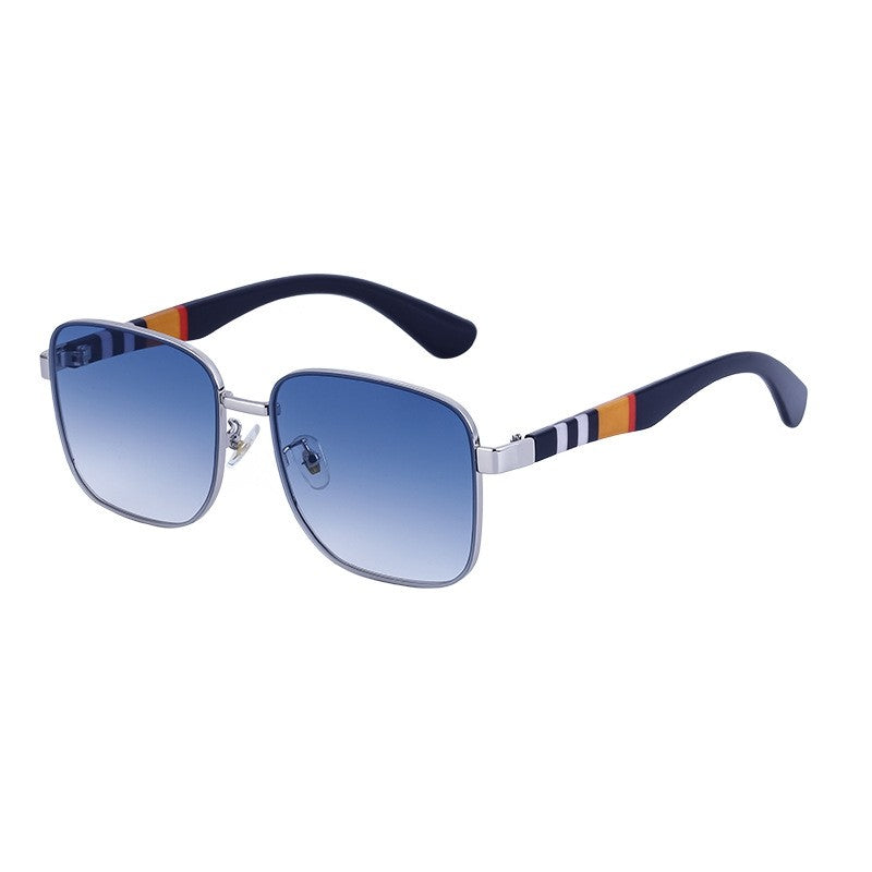 Fashion Oversized Square Striped Sunglasses