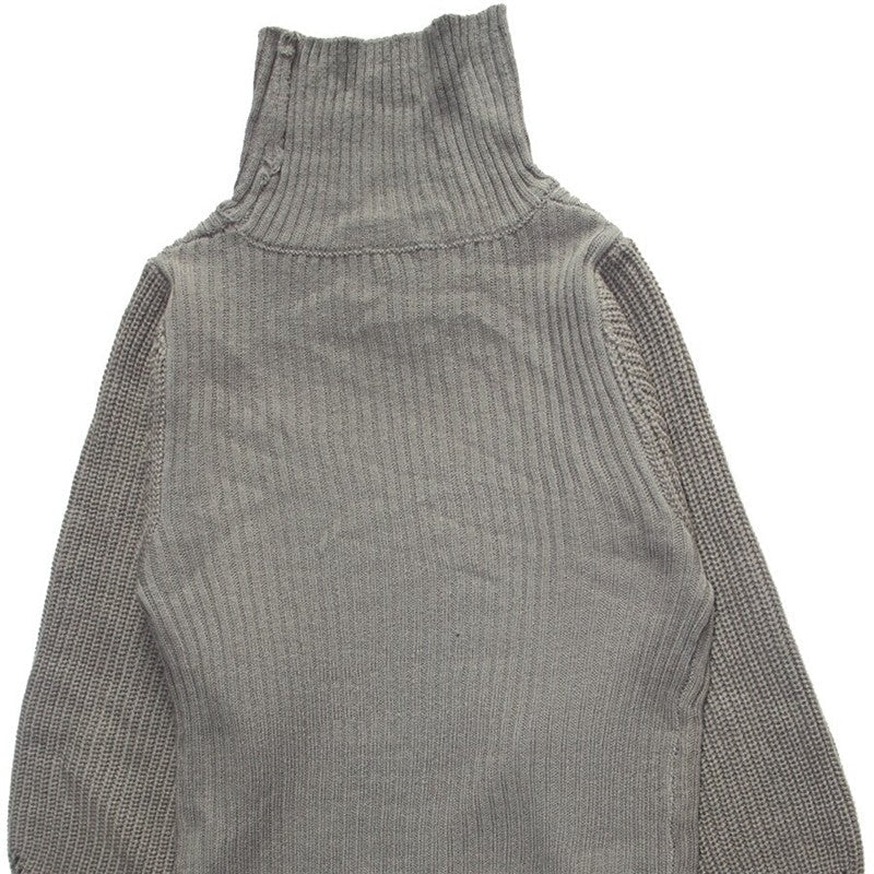 Sexy Hollow Out Solid Color Turtleneck Knit Sweater