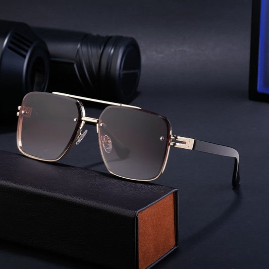 Fashionable Men's Double Beam Square Frame Sunglasses