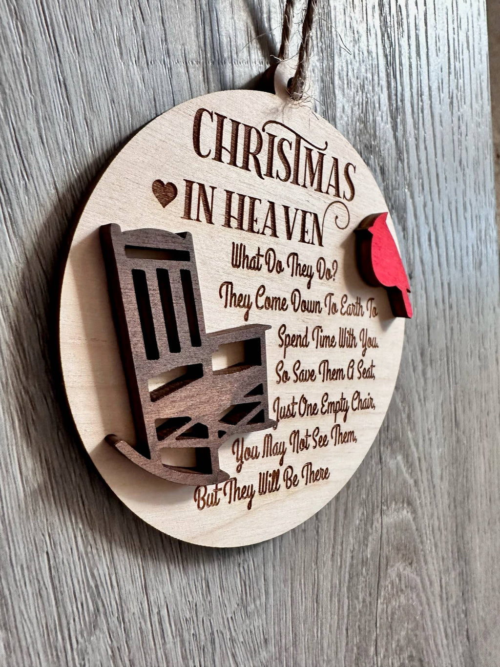 Christmas In Heaven Ornament-Rocking Chair-Cardinal
