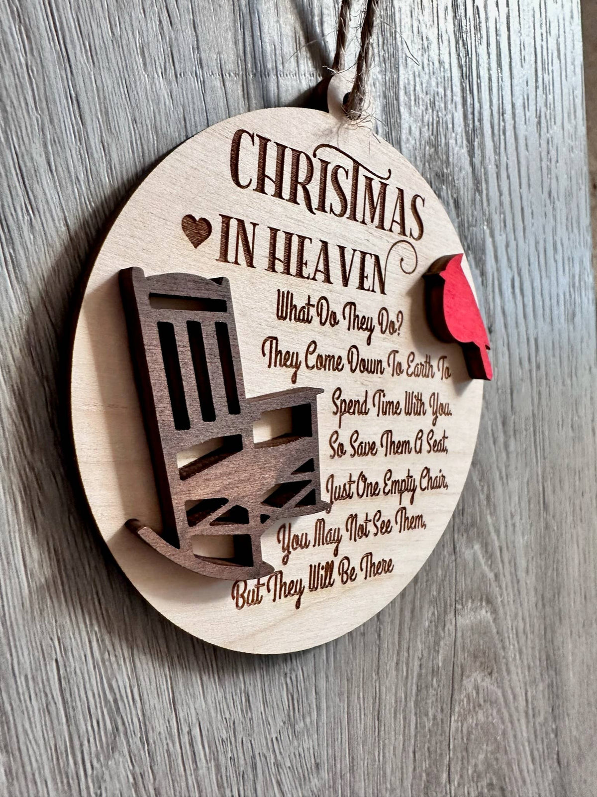 Christmas In Heaven Ornament-Rocking Chair-Cardinal