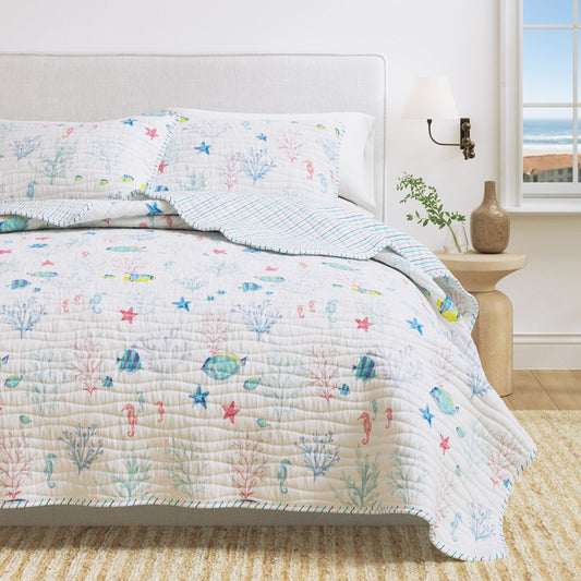 Colorful Coastal Seascape Quilt Set - Ryanne Collection