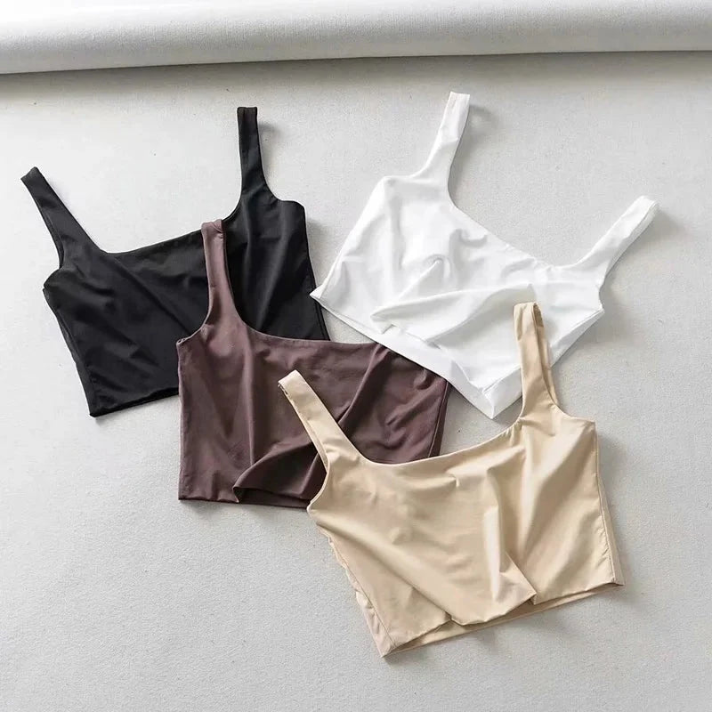 Square Neck Tank Top | Summer 2025 Stretch Crop Shirt