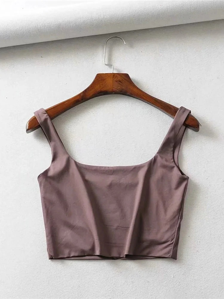 Square Neck Tank Top | Summer 2025 Stretch Crop Shirt