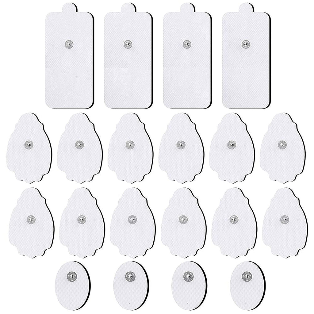 TENS/EMS Unit Replacement Pads NURSAL 20 Pack 3.5mm Snap Electrode Pads 30+ Reuse