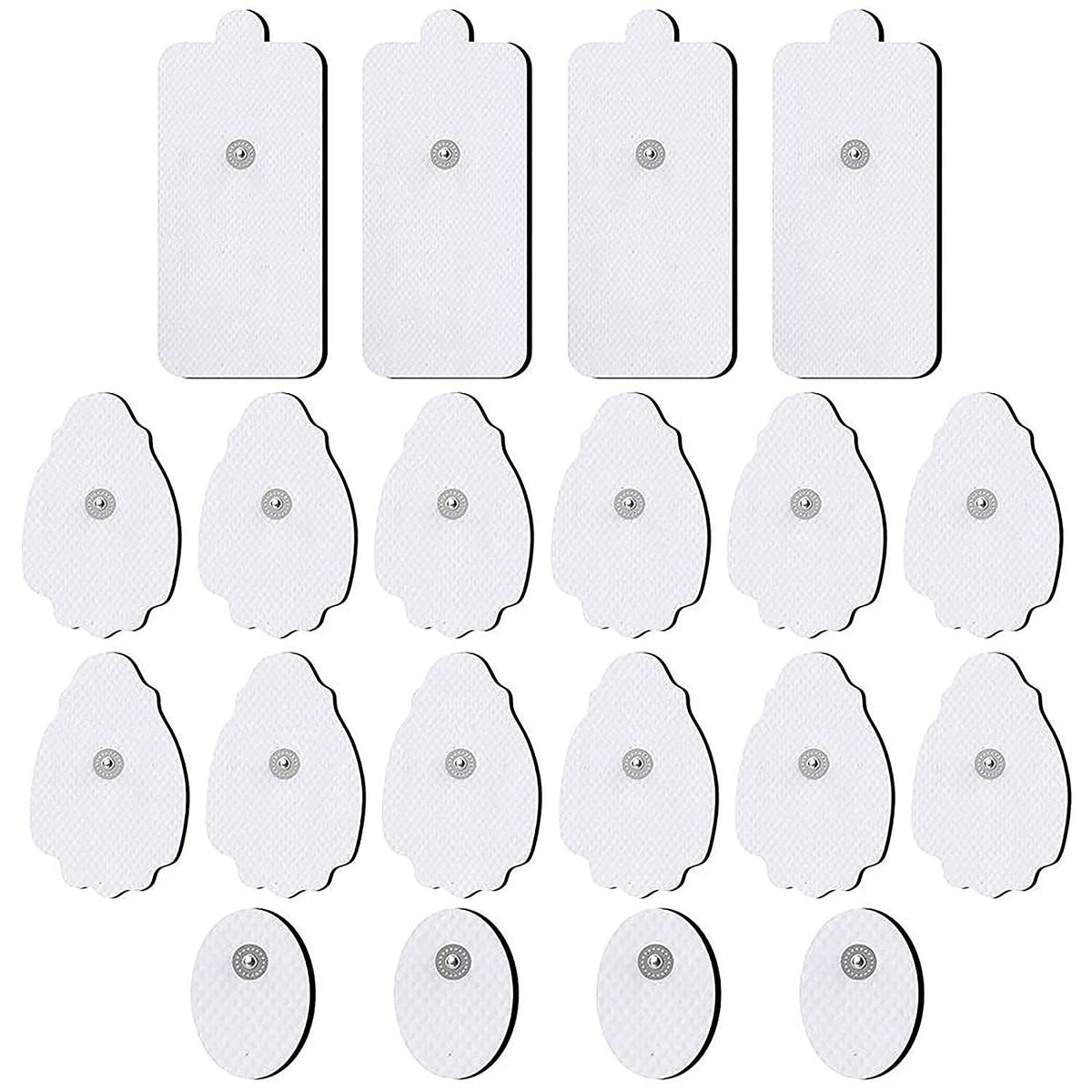TENS/EMS Unit Replacement Pads NURSAL 20 Pack 3.5mm Snap Electrode Pads 30+ Reuse