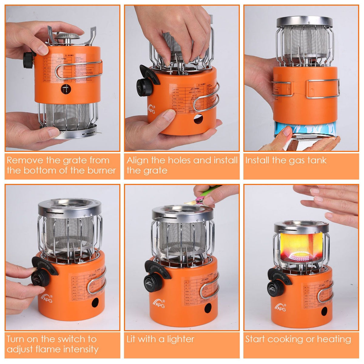 2000W 2-in-1 Gas Tent Heater and Camping Stove