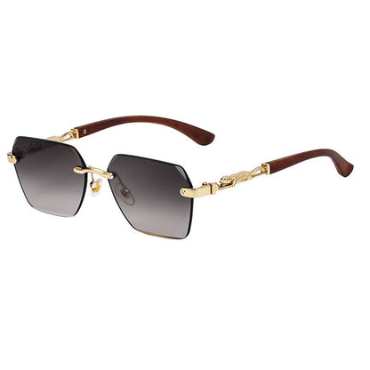 Fashion Retro Frameless UV400 Sun Protection Outdoor Eyewear Sunglasses