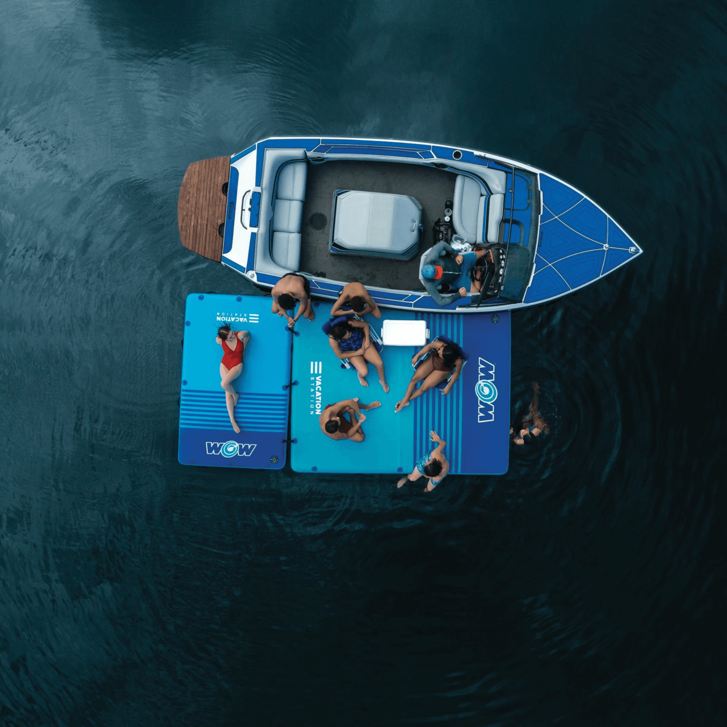 WOW Watersports 10'x8'x6" Drop Stitch Vacation Station Dock w Handles