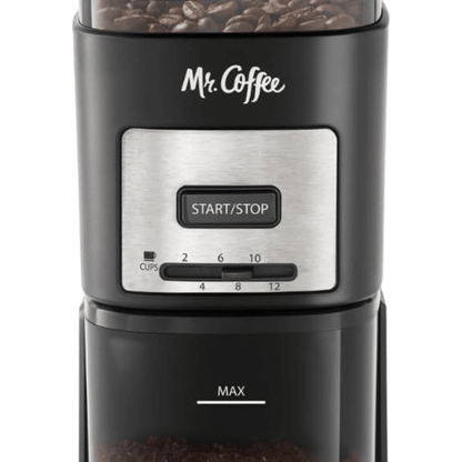 Mr. Coffee Burr Mill Large-Capacity Automatic Coffee Grinder with 12 Custom Grinders