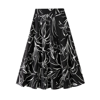 Sure! Here is an optimized title for your clothing product:

"Printed A-Line Skirt with Elastic Waistband