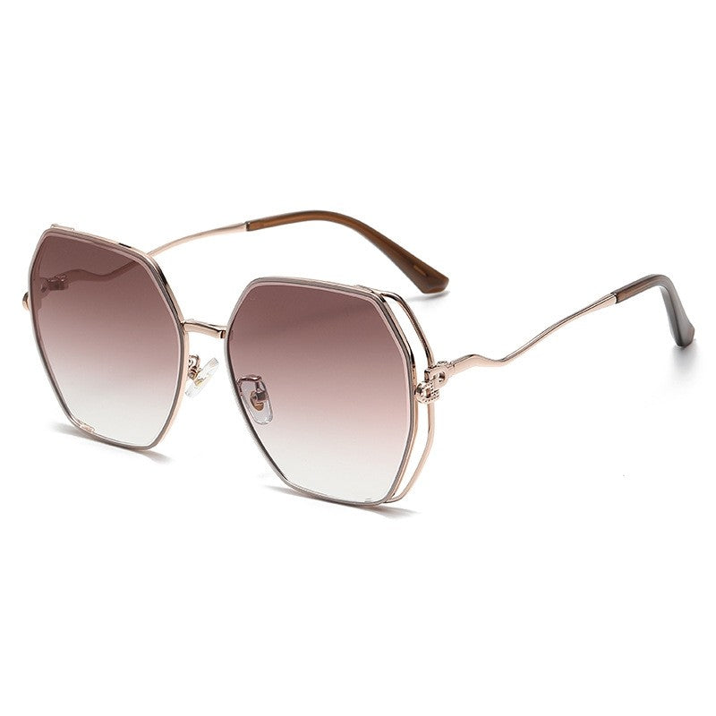 Fashion Large Metal Frame Outdoor Sun Protection Polarized Sunglasses