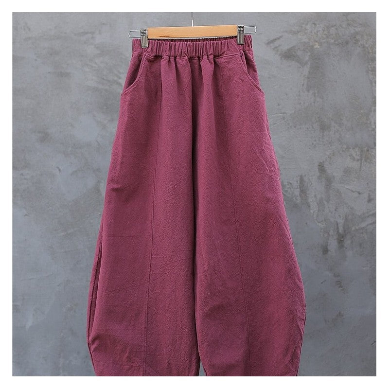 Relaxed-Fit Solid Color Trousers for Ultimate Comfort