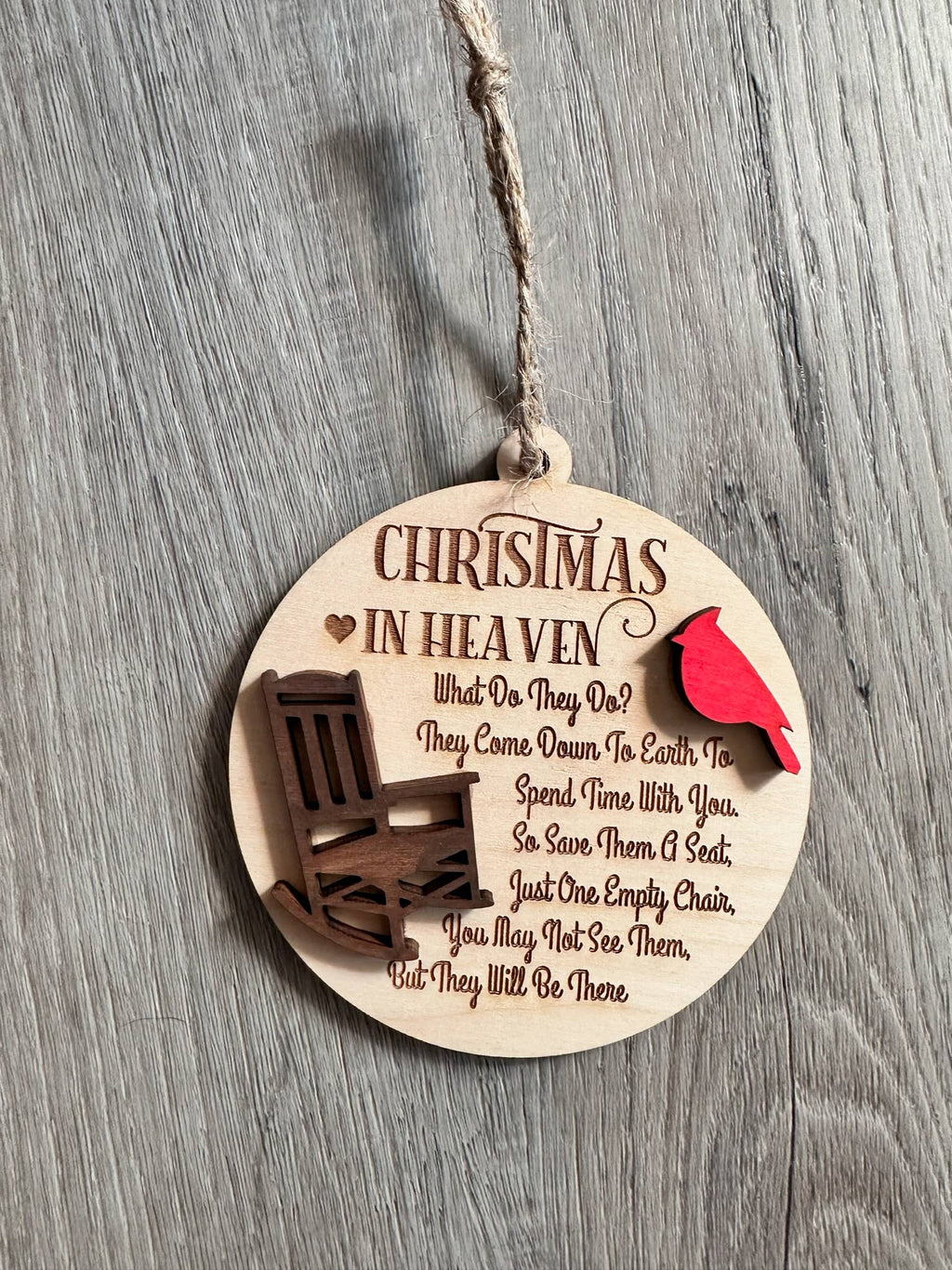 Christmas In Heaven Ornament-Rocking Chair-Cardinal