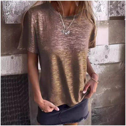 Relaxed Fit Short Sleeve Tee with Crew Neck