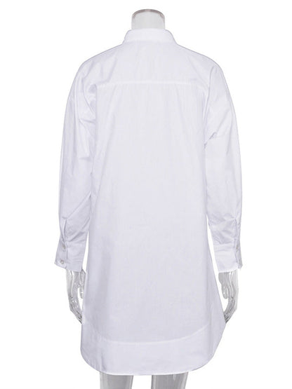 Casual Chic Oversized Long Sleeve Shirt Dress