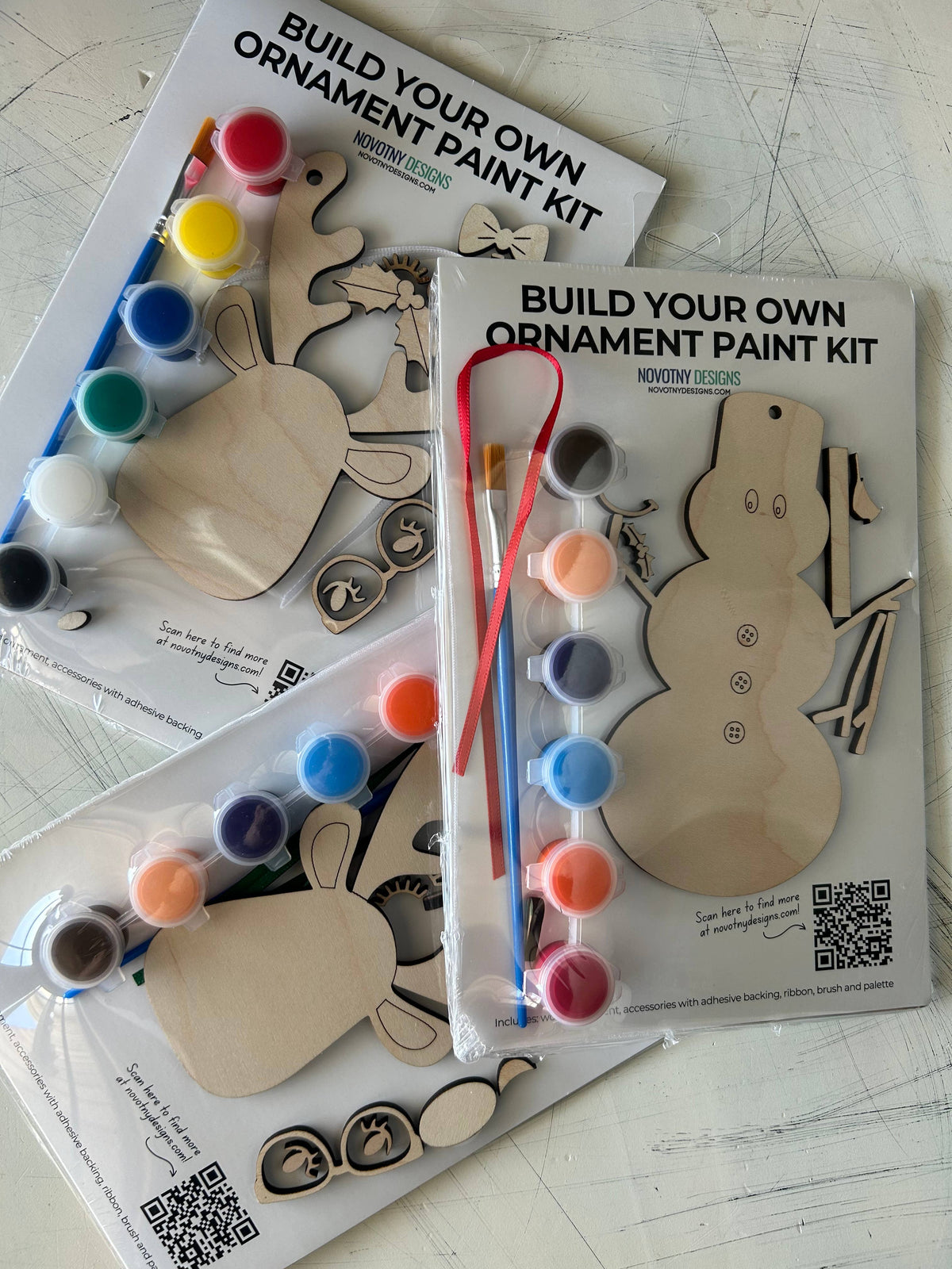 Build Your Own Snowman Ornament Paint Kit