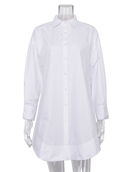 Casual Chic Oversized Long Sleeve Shirt Dress