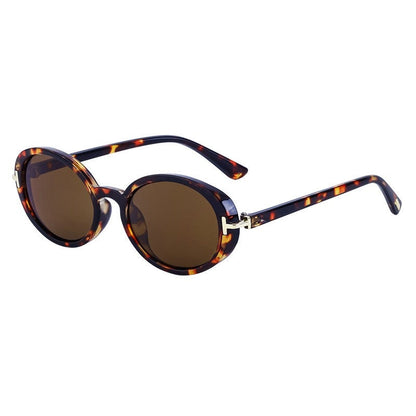 Oval Frame T-Shaped Sunglasses For Women's Fashion