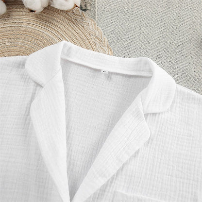 Solid Color Three-Piece Lounge Set: Spaghetti Strap Tank Top, Long Sleeve Lapel Blouse, and Pants